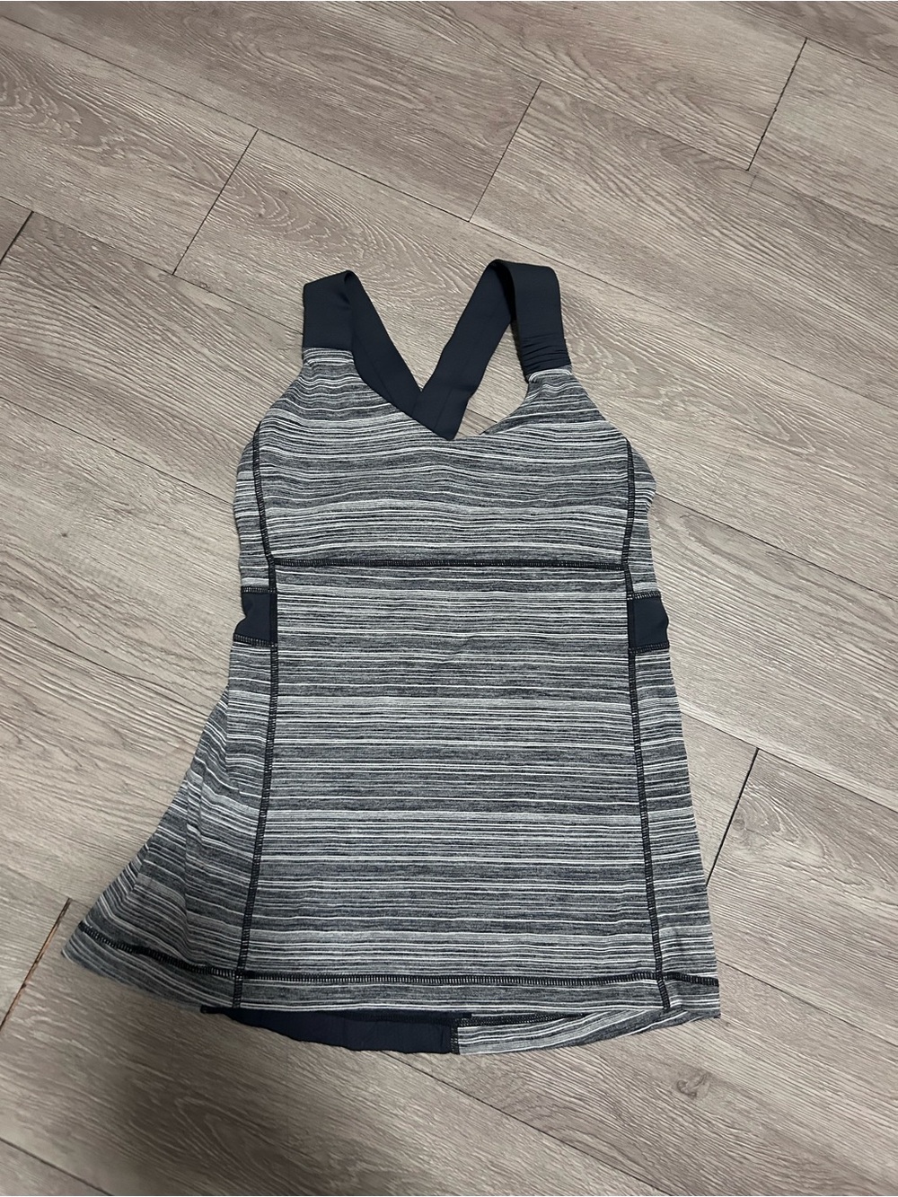 lululemon athletica adjustable Gray Striped Racerback Tank